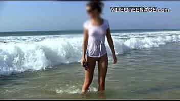 sexy teen at beach video