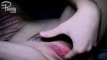 Intense masturbation of an amateur girl with pierced pussy video